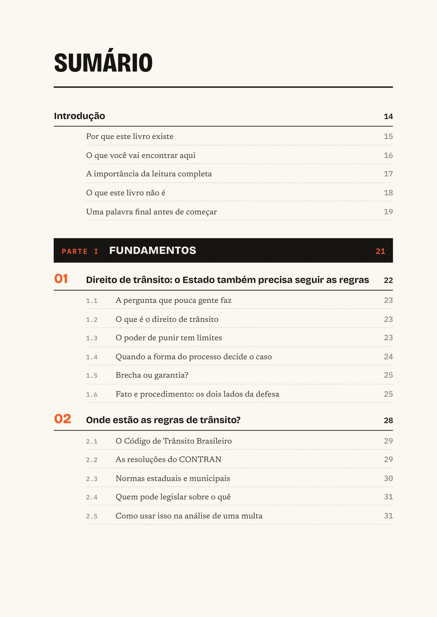 Página 3 do livro: início do sumário, com a Introdução e os capítulos 1 e 2 da Parte I, Fundamentos, e suas seções numeradas.